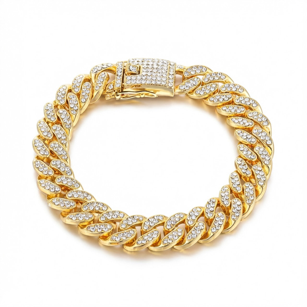 Rhinestone Cuban Link Dog Collar