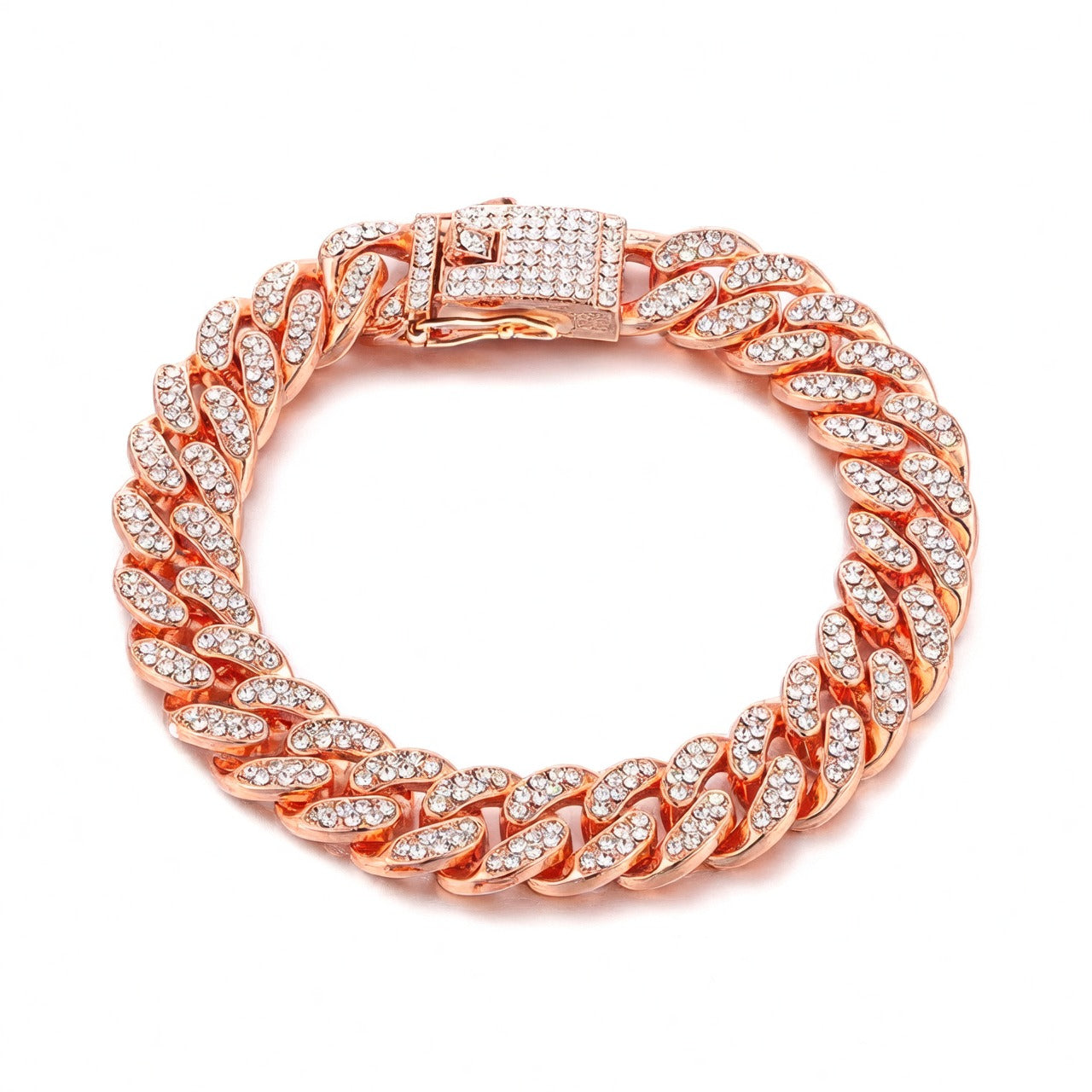 Rhinestone Cuban Link Dog Collar