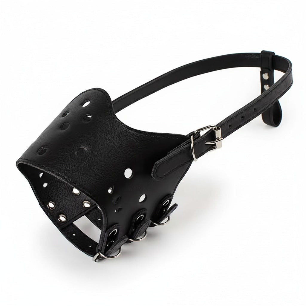 Anti Biting Adjustable Leather Muzzle For Dogs