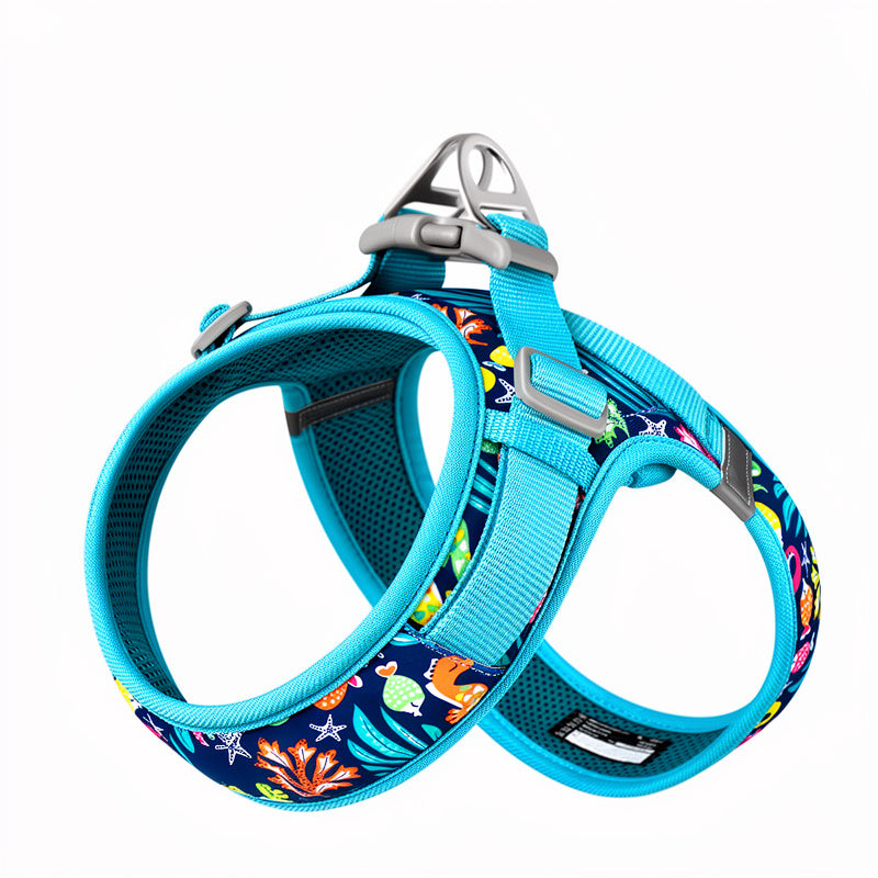 Floral Print Mesh Harness For Dogs & Cats