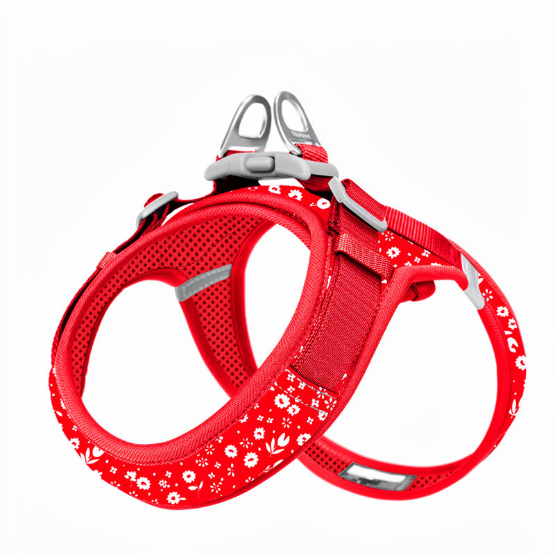 Floral Print Mesh Harness For Dogs & Cats