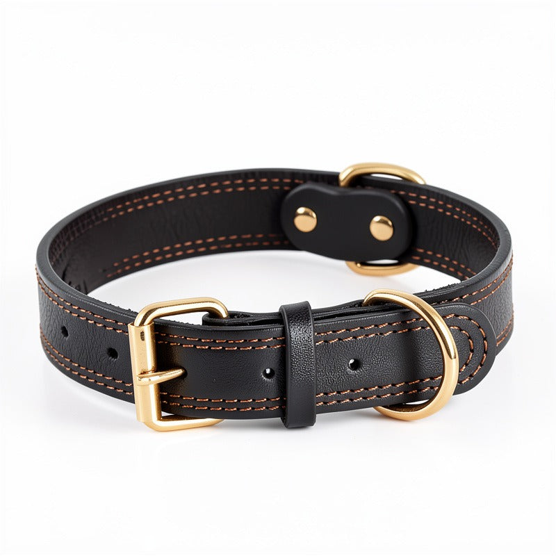 Vintage Genuine Leather Heavy Duty Dog Collar