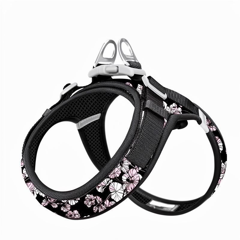 Floral Print Mesh Harness For Dogs & Cats