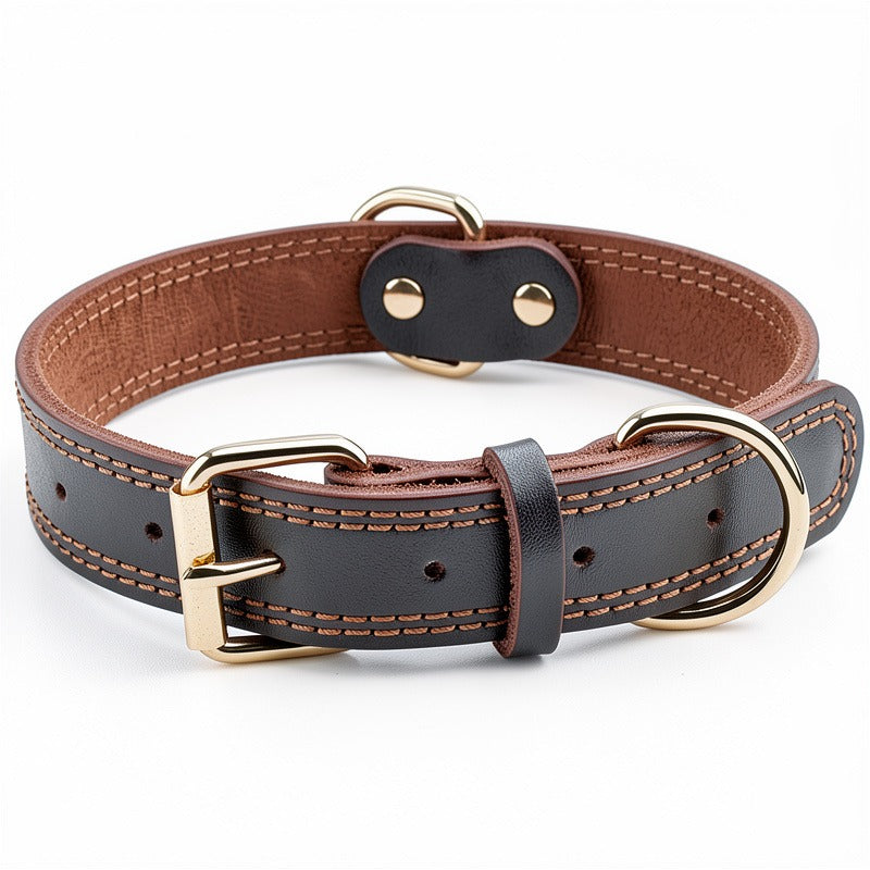 Vintage Genuine Leather Heavy Duty Dog Collar