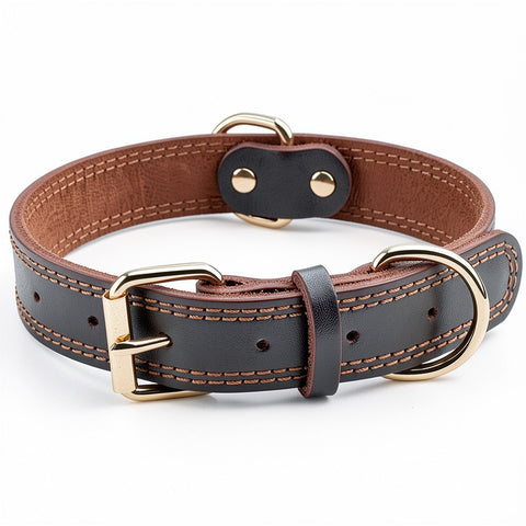 Vintage Genuine Leather Heavy Duty Dog Collar