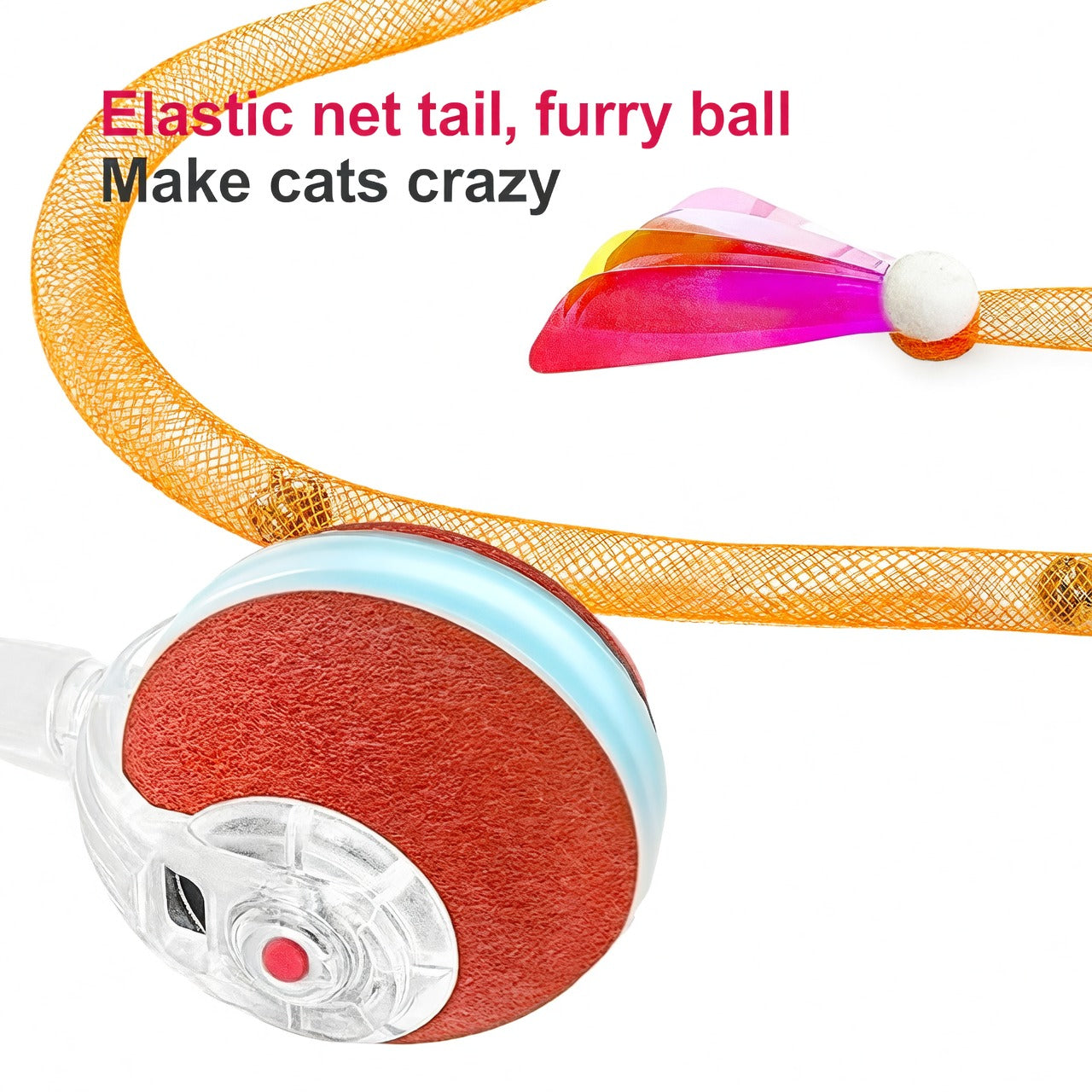 Interactive 3rd Generation Moving Cat Ball With Elastic Mesh Tail
