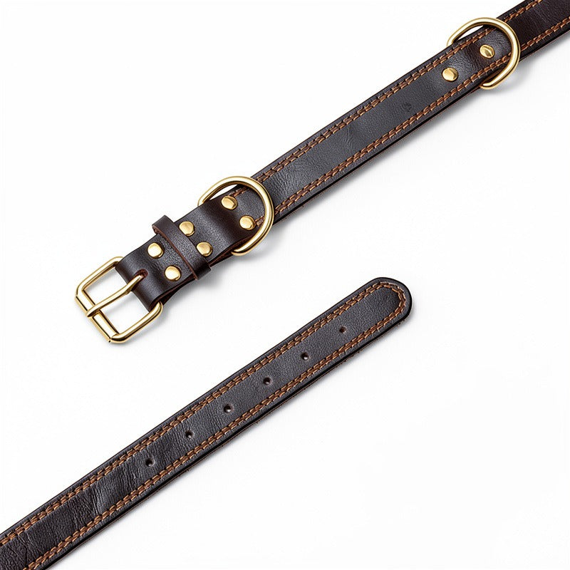 Vintage Genuine Leather Heavy Duty Dog Collar