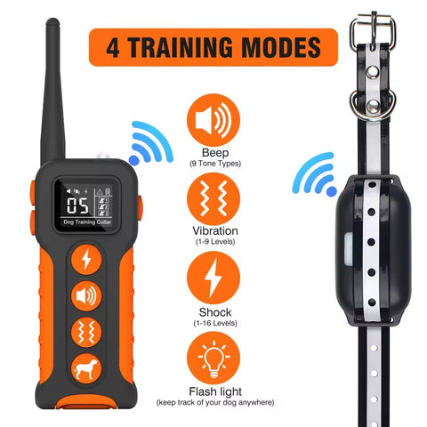 Multi Modes Rechargeable Training Collar With Flashlight