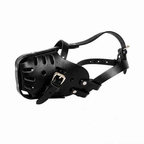 Leather Basket Anti Bite Dog Training Mask