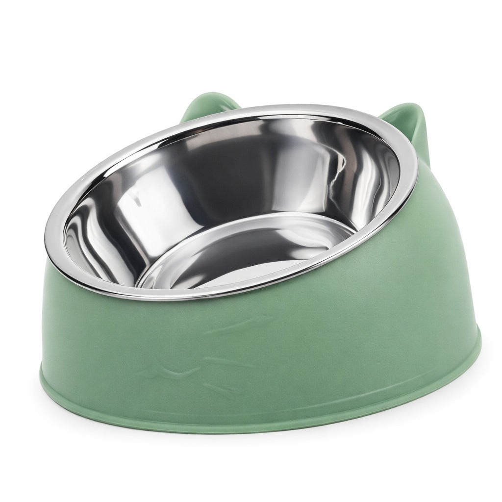 Creative Inclined Stainless Steel Bowl For Pets
