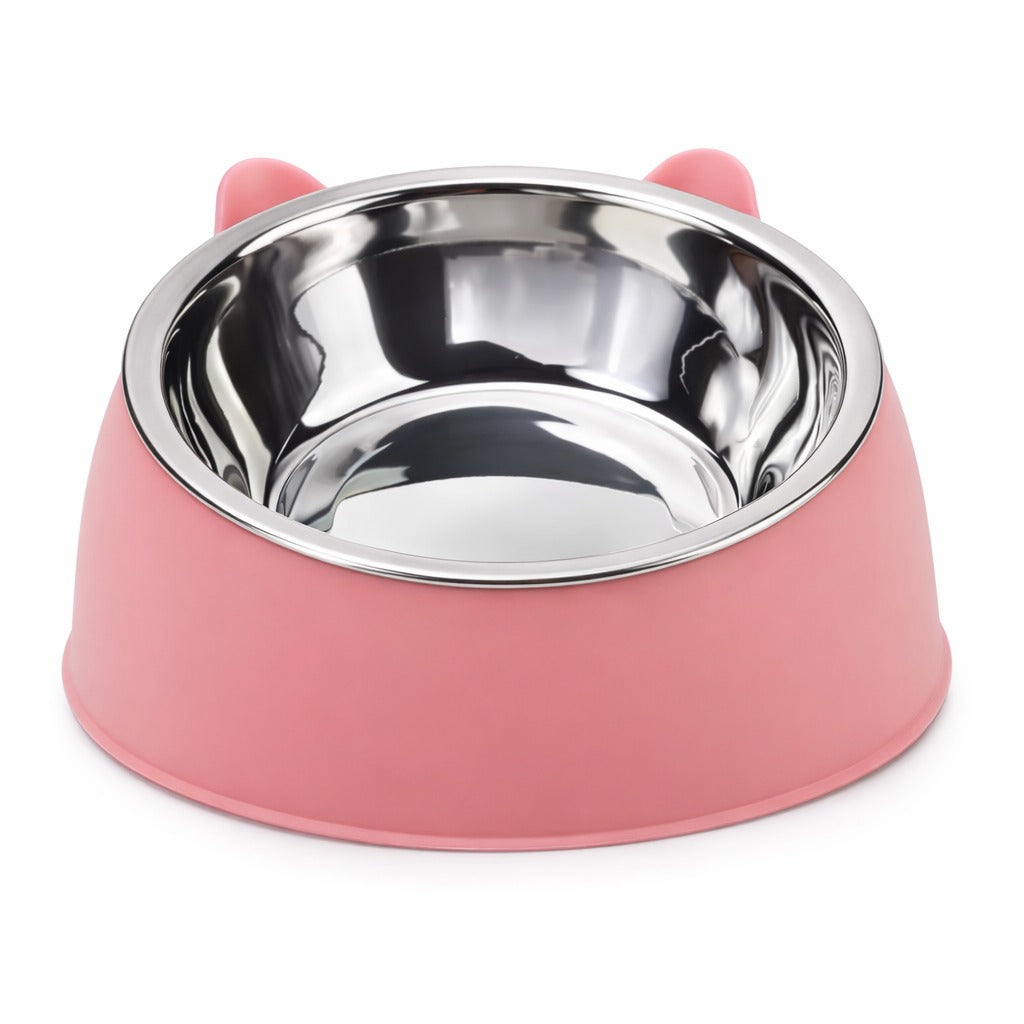 Creative Inclined Stainless Steel Bowl For Pets