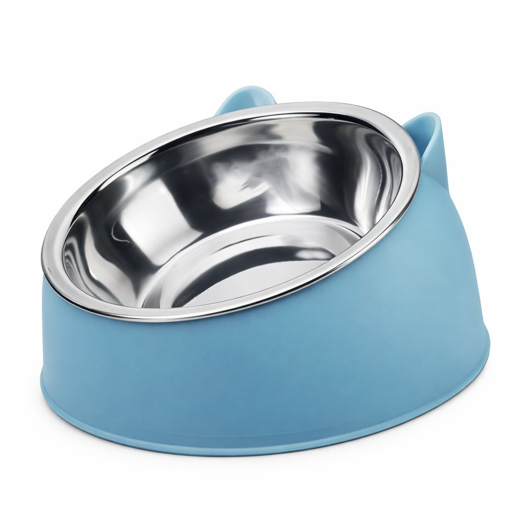 Creative Inclined Stainless Steel Bowl For Pets
