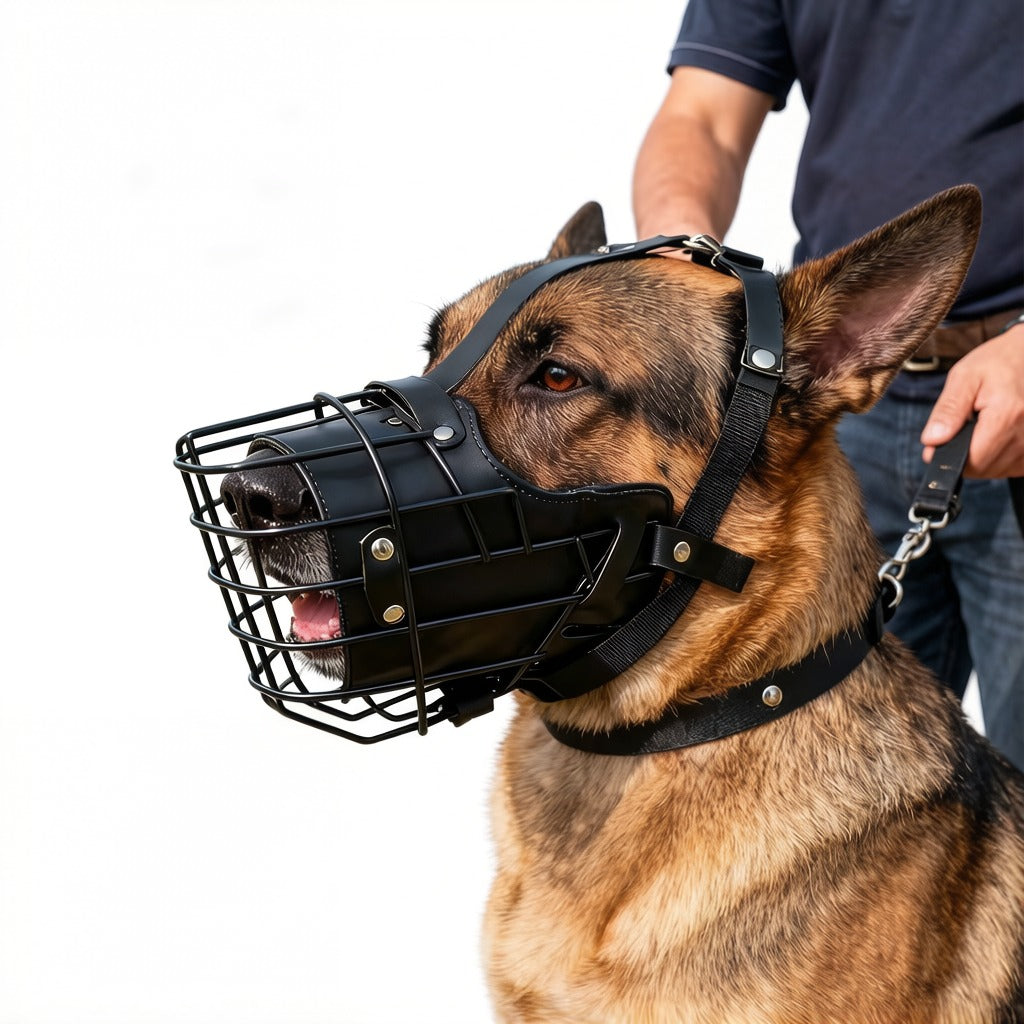 Stainless Steel Cage Style Adjustable Dog Muzzle