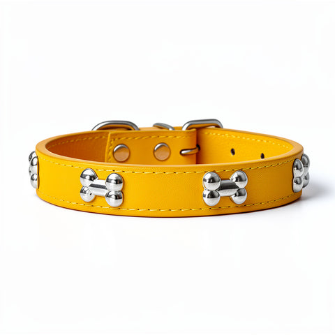 Leather Bone Style Durable Pet Collar