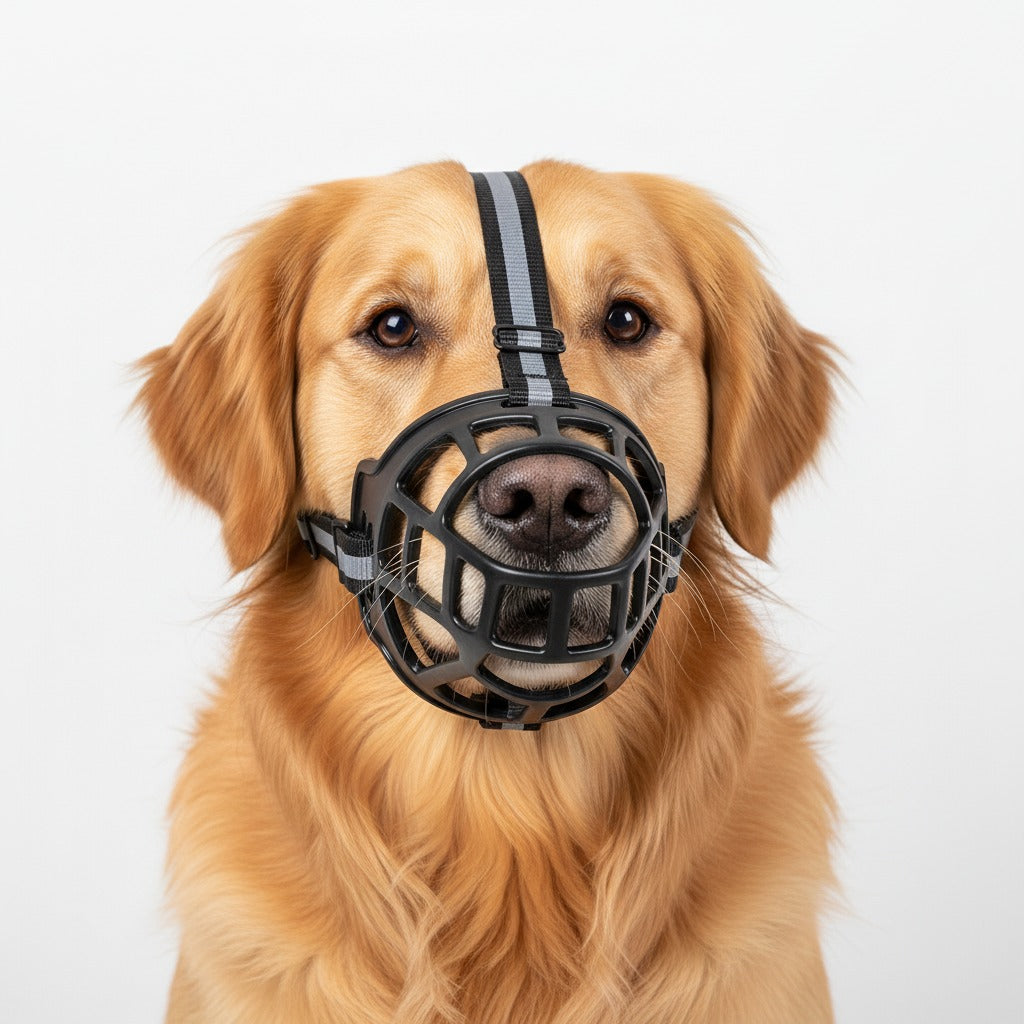 Soft Silicone Reflective Stripe Adjustable Dog Muzzle