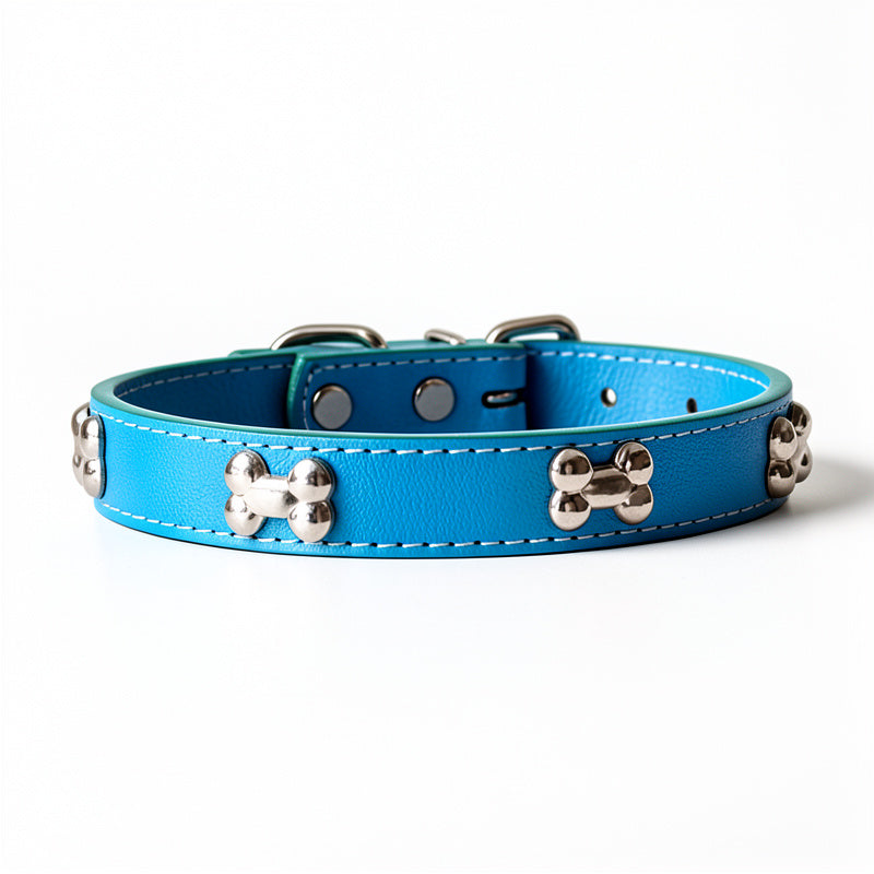 Leather Bone Style Durable Pet Collar