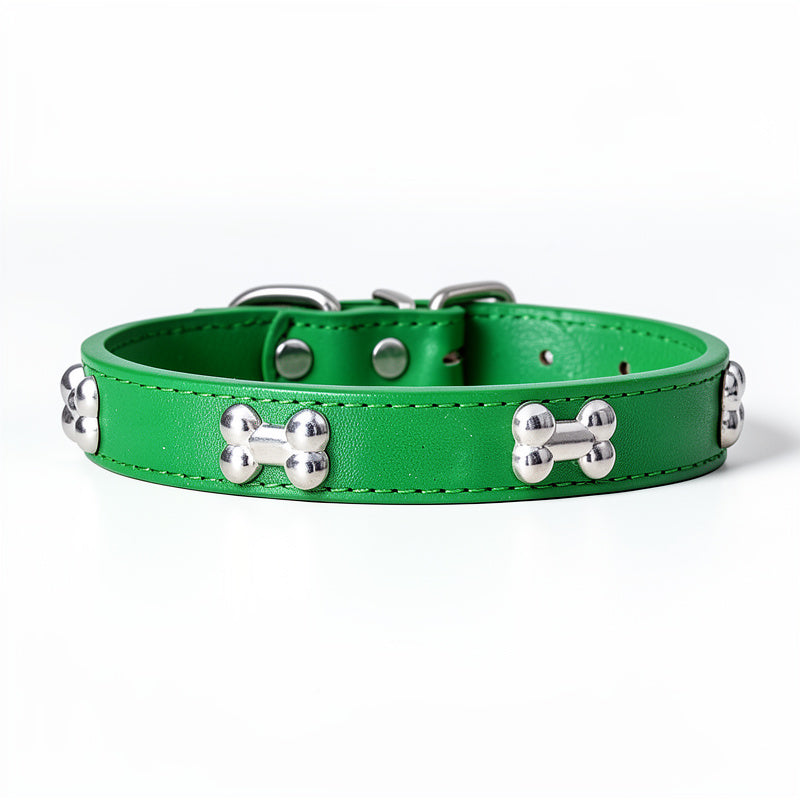 Leather Bone Style Durable Pet Collar