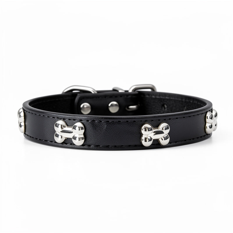 Leather Bone Style Durable Pet Collar