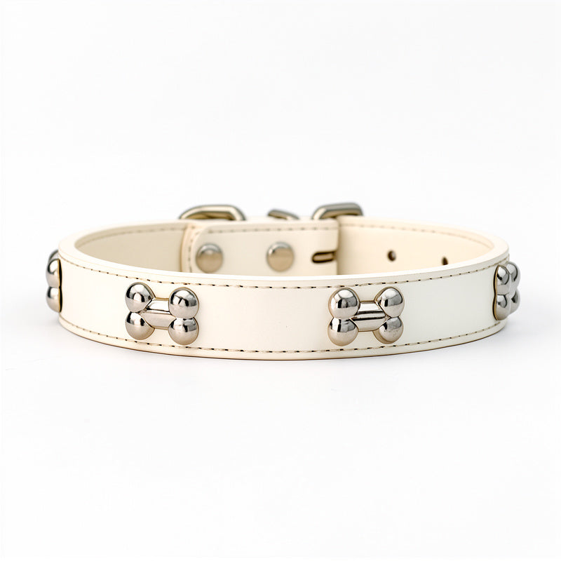 Leather Bone Style Durable Pet Collar