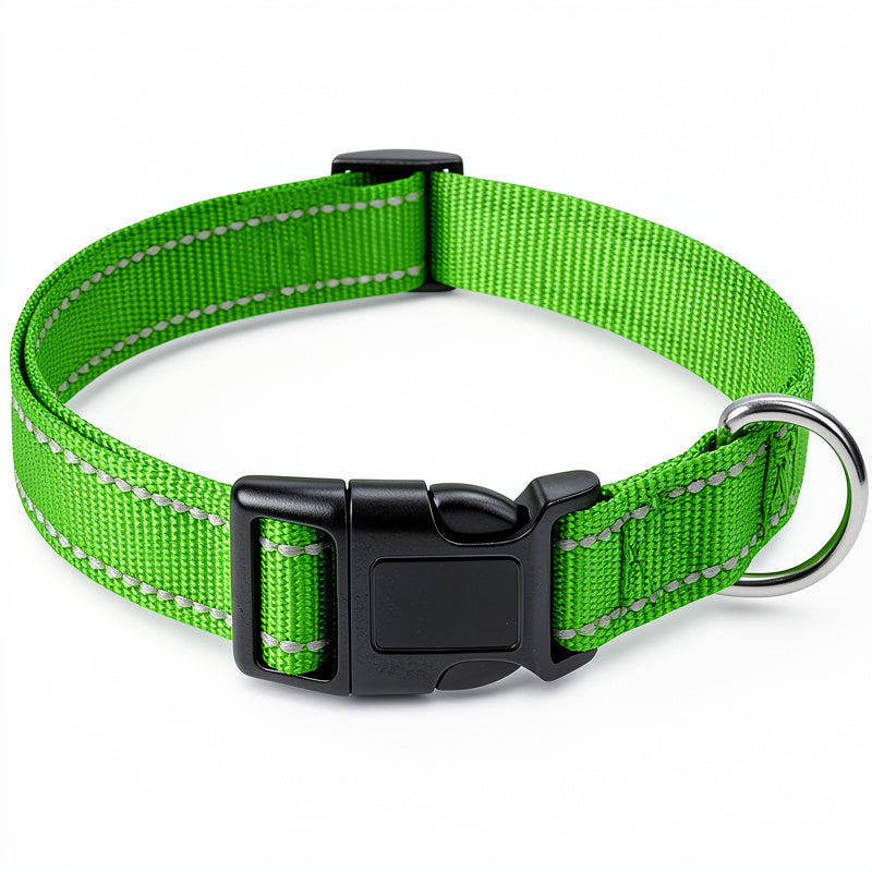 Reflective Strap Adjustable Nylon Dog Collar