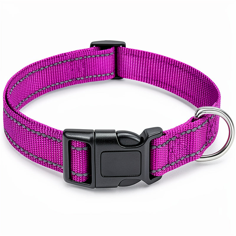 Reflective Strap Adjustable Nylon Dog Collar