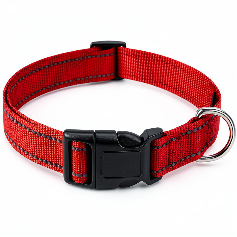 Reflective Strap Adjustable Nylon Dog Collar
