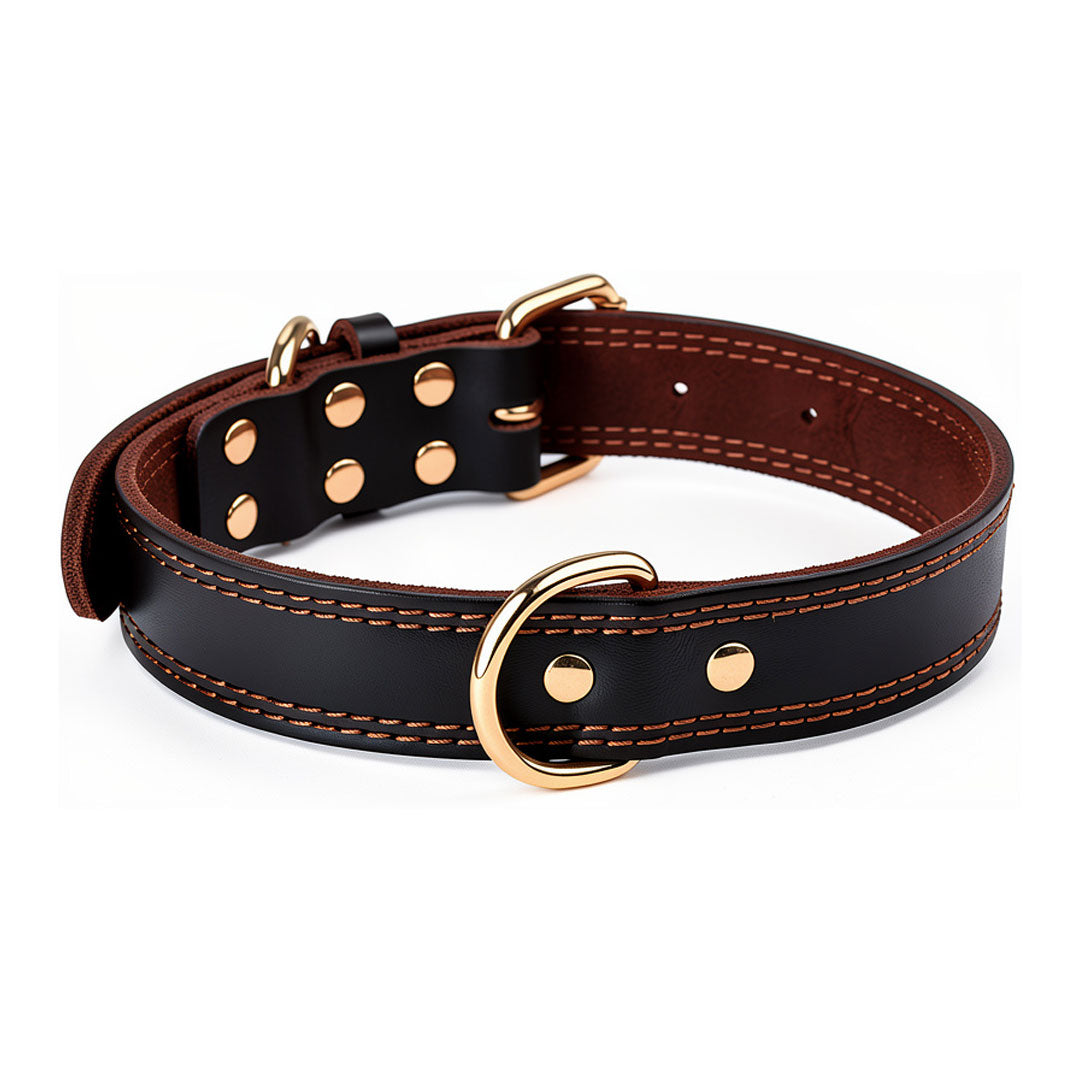 Vintage Genuine Leather Heavy Duty Dog Collar